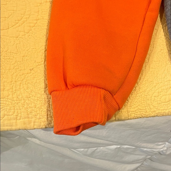 Men's Gray and Orange Hoodie - Picture 3 of 5